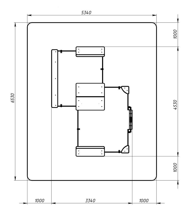 Песочный дворик двойной с навесом большой (Коты) ИО 6.01.03-03