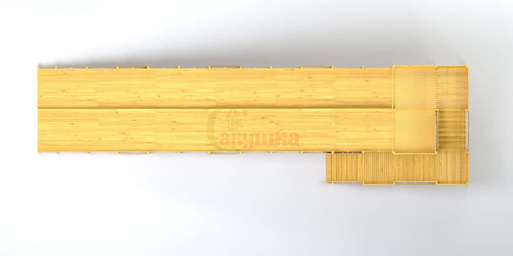 Зимняя горка Савушка ЗИМА WOOD-9/1 (скаты 6 и 12 м, разносторонний)