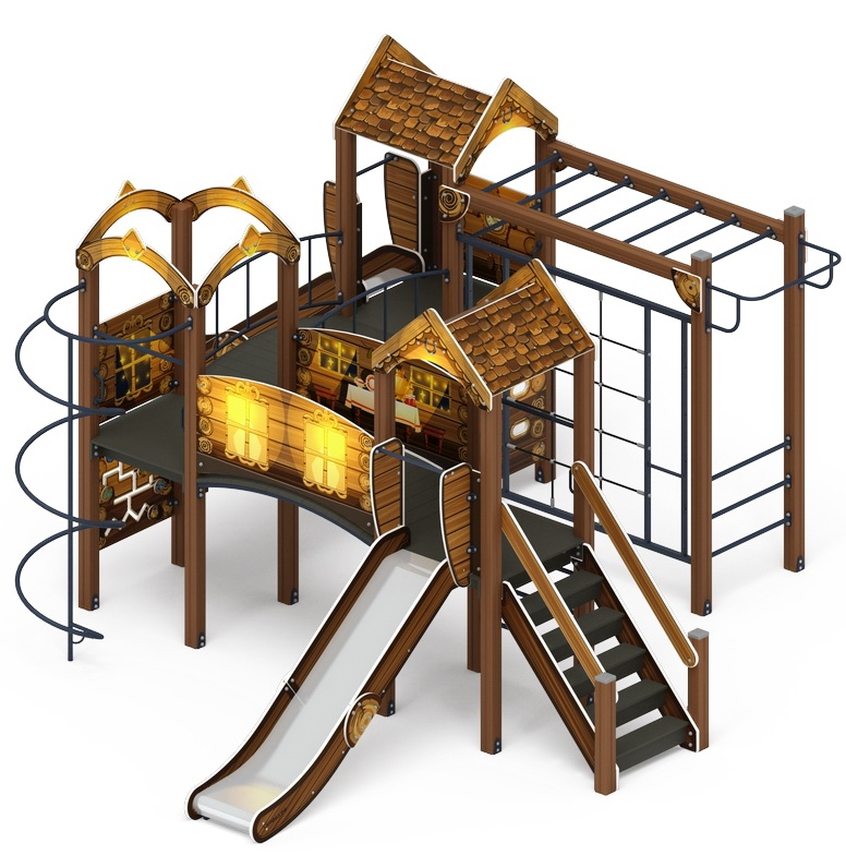 ГОРОДОК (Эко) детский игровой комплекс ДИК 2.01.3.01-02 (Н=1200)