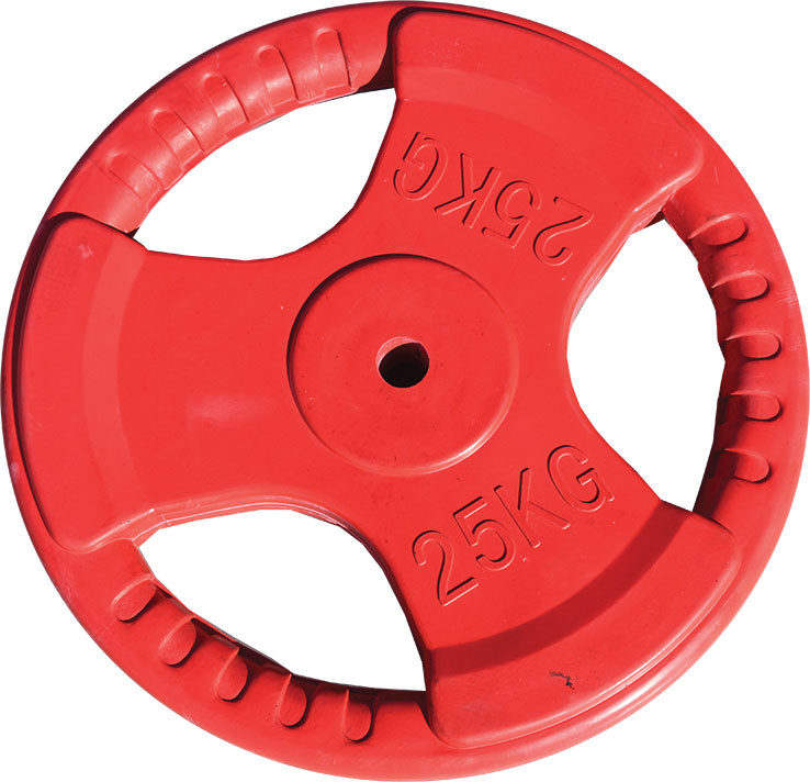 Диск для штанги цветной обрезиненный D-26, 25 кг