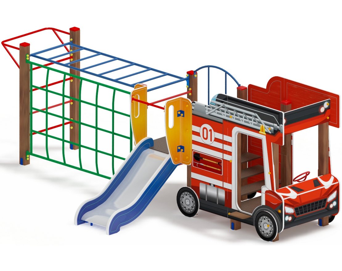 ПОЖАРНАЯ МАШИНА детский игровой комплекс ДИК 1.03.2.04-01 (H=750)