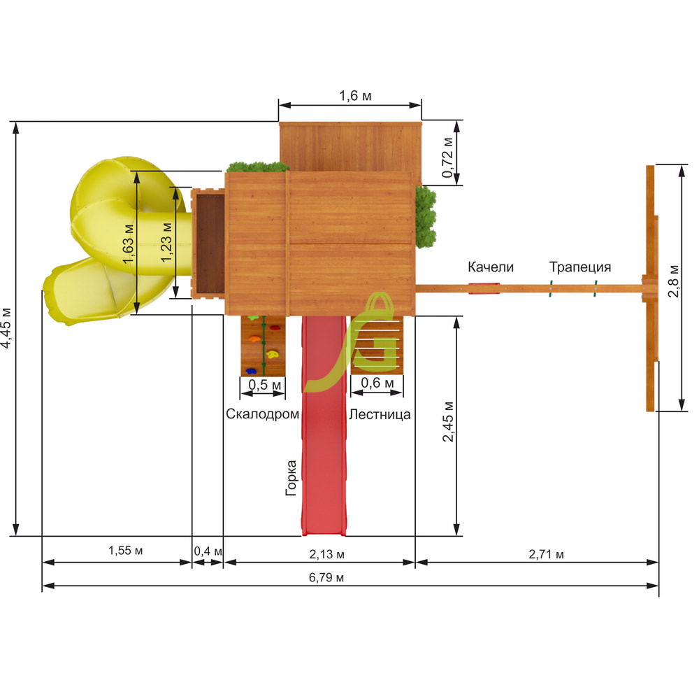 Детская площадка IgraGrad Клубный домик 3 с трубой