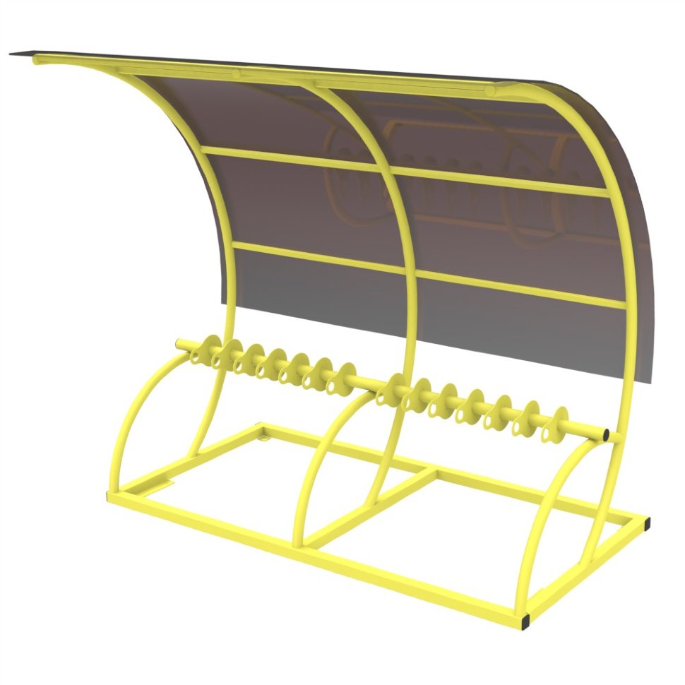 Парковка для самокатов Лотос с навесом на 14 мест