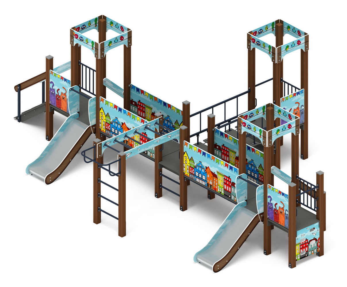 КОРОЛЕВСТВО (коты) детский игровой комплекс ДИК 1.15.05-11 (H=750)