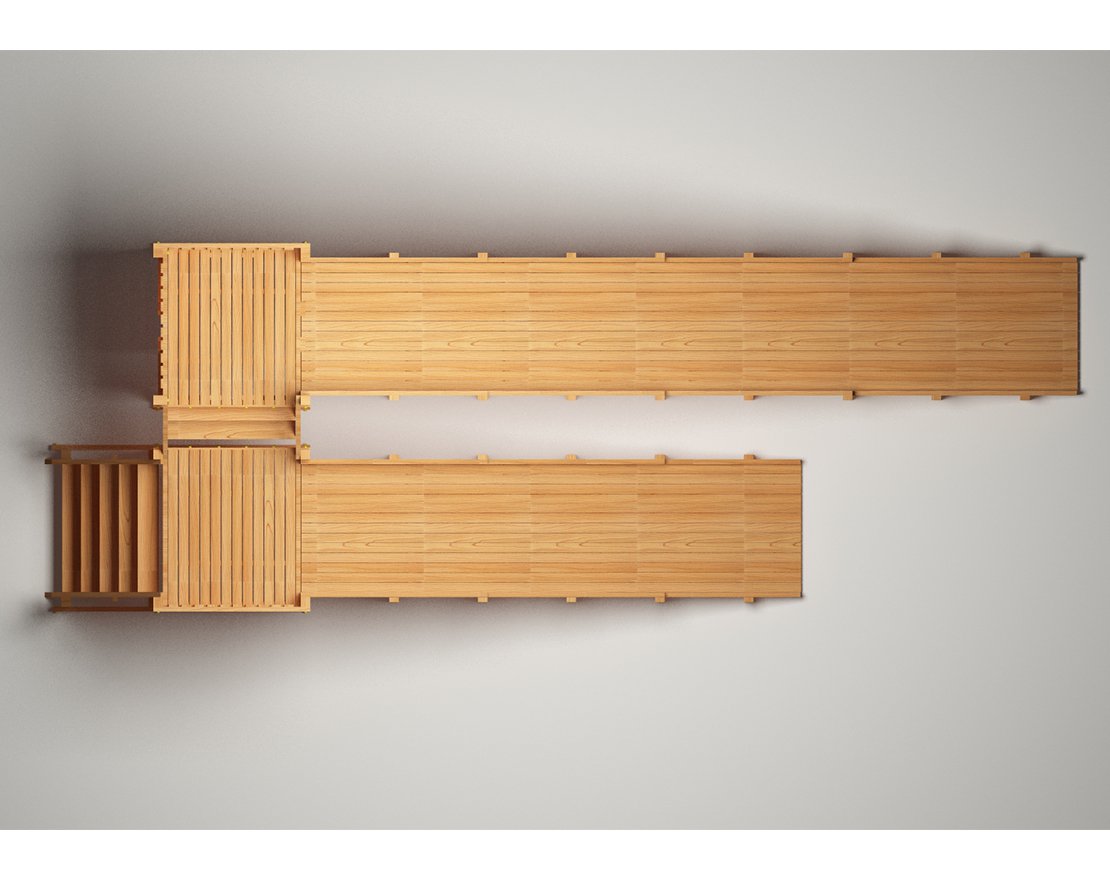 Зимняя горка ЗИМА WOOD-7 Савушка (скаты 5 и 8 м)
