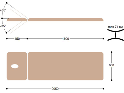 Массажная кушетка смотровая Heliox КМ03