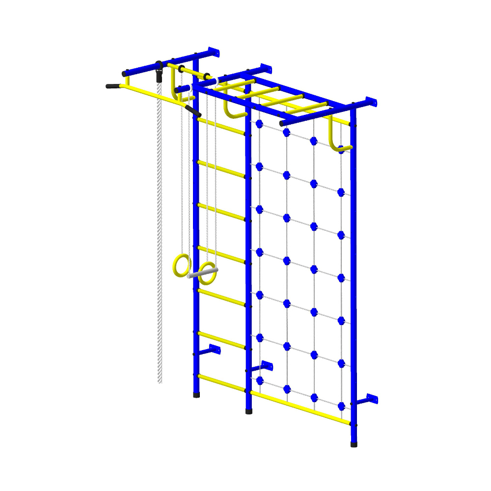 Детская шведская стенка Пионер С4СМ зелёно/жёлтый