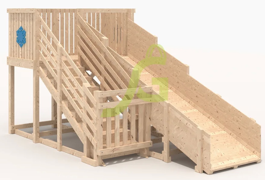 Зимняя горка IgraGrad Snow Fox, скат 4 м, без окраски