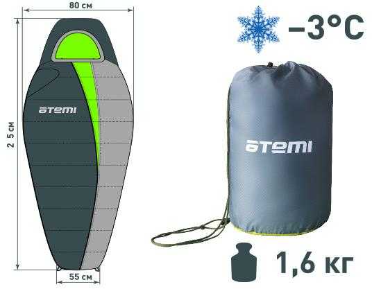 Спальный мешок туристический, 300 г/м2, -3 С, C3