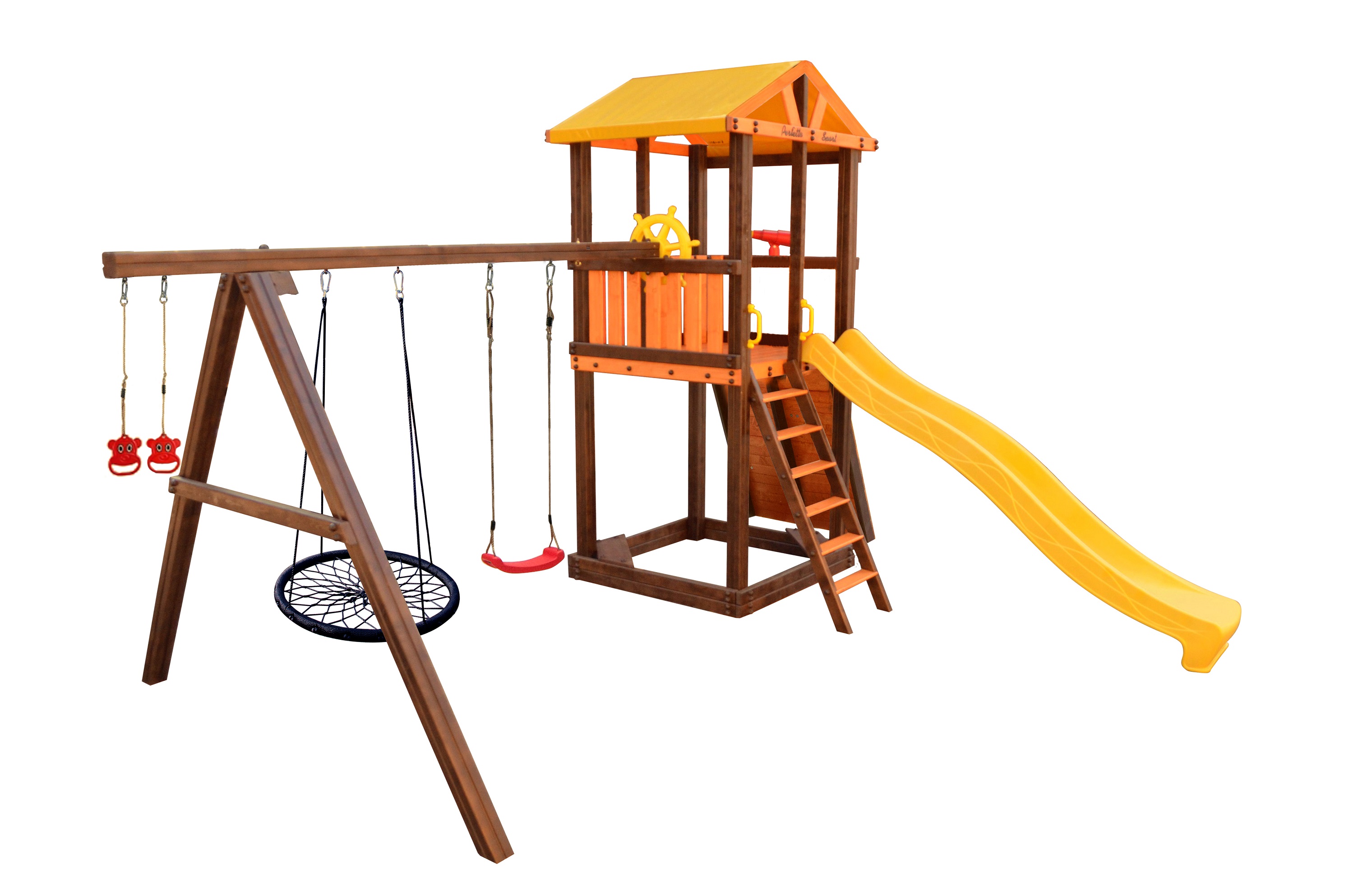 Игровой комплекс Perfetto sport «Pitigliano-5» + качели "Паутина"