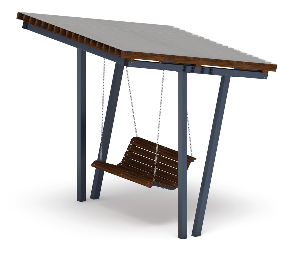 Пергола Тент с качелями (наклонная) МФ 78.03.01 /с поликарбонатом/