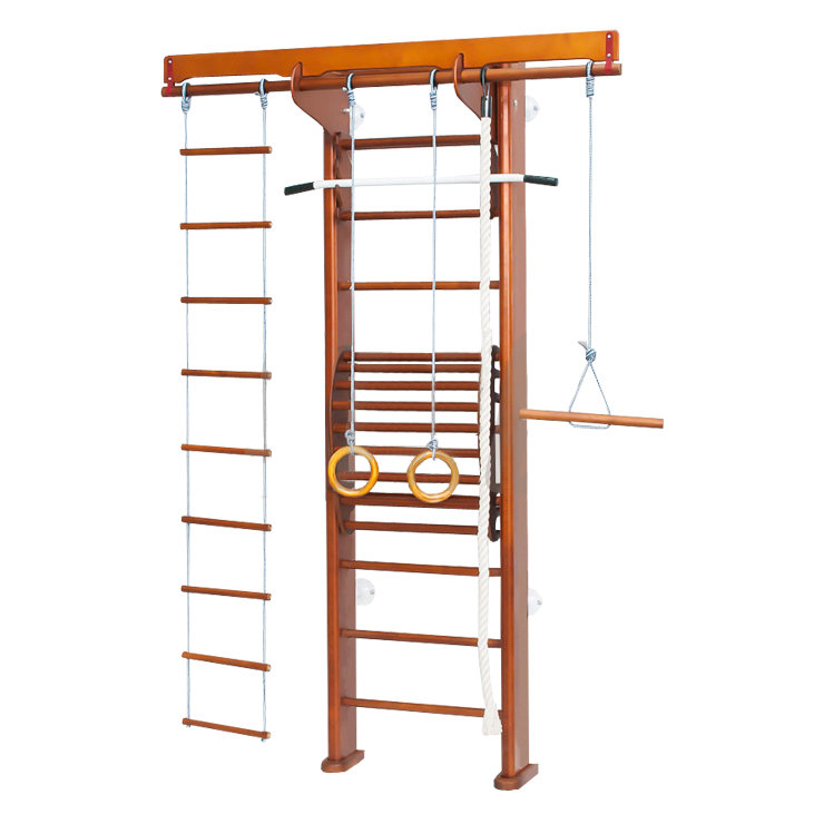 Детский спортивный комплекс Карусель 2Д.02.02 к стене + тренажер для осанки №2. Орех