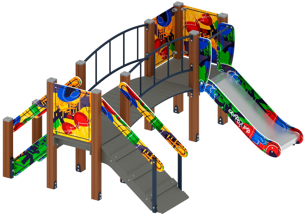 КАРАПУЗ (Граффити) детский игровой комплекс ДИК 1.001.06-03 (Н=750)