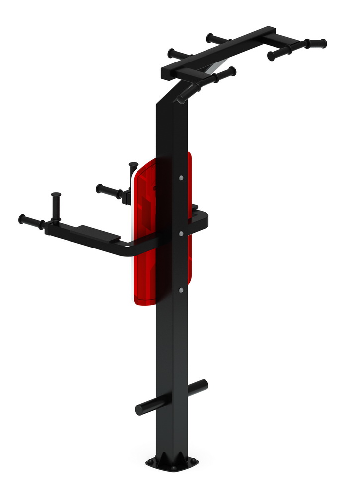 Тренажер уличный ДВОЙНОЙ ТУРНИК (красный) СТ 012-11