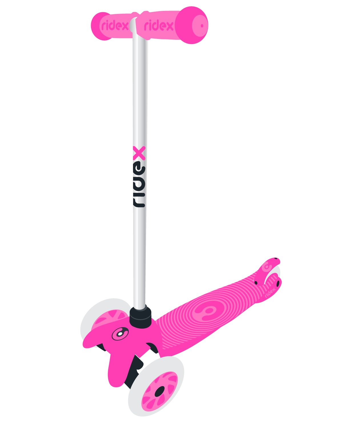 Самокат 3-колесный Zippy 2.0 3D 120/80 мм, розовый