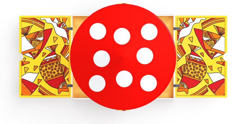 Песочница с крышкой и грибком (крупная) (Рыбы) ИО 5.01.10-08