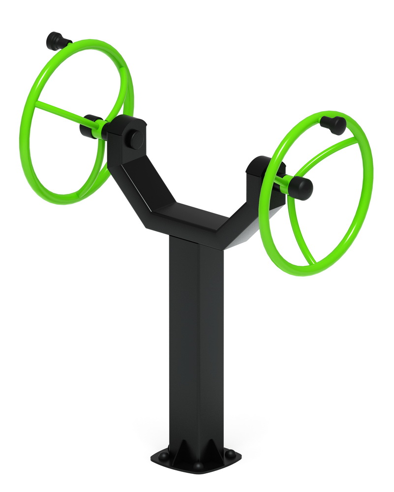 Тренажер уличный РУЛИ (2 руля положение сидя) зеленый СТ 106-12
