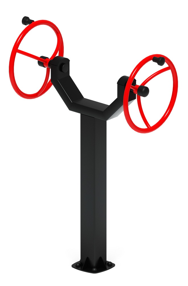 Тренажер уличный РУЛИ (2 руля положение стоя) красный СТ 105-11