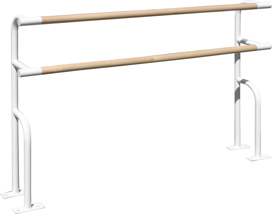 Станок хореографический PREMIUM напольный, двухрядный 1,5 м Бук