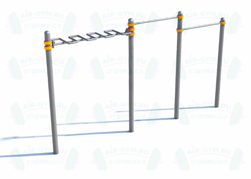 Двойной турник с рукоходом змейка СВС-67