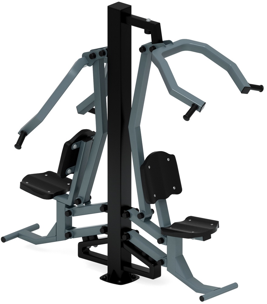 Уличный тренажер ТЯГА ВЕРХНЯЯ+ЖИМ ОТ ГРУДИ (серый) СТ 027-13