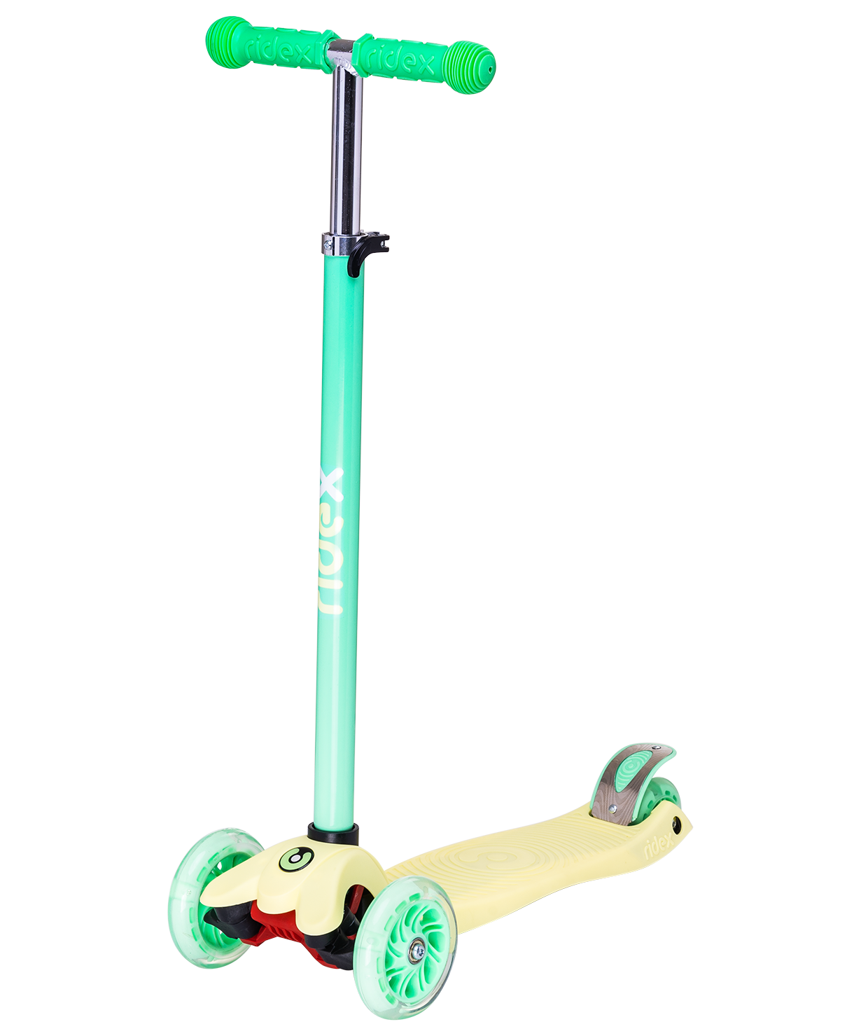 Самокат 3-колесный Snappy 3D, 120/80 мм, желтый/мятный