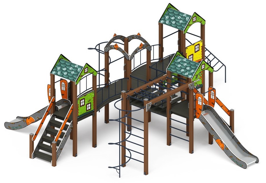 ДВОРИК ДЕТСТВА (Город) детский игровой комплекс ДИК 2.01.4.02-01 (H=1200)