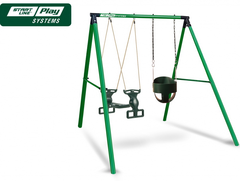 Качели SLP SYSTEMS 2 секции (качеля двойная + качели с фиксацией, зеленые)