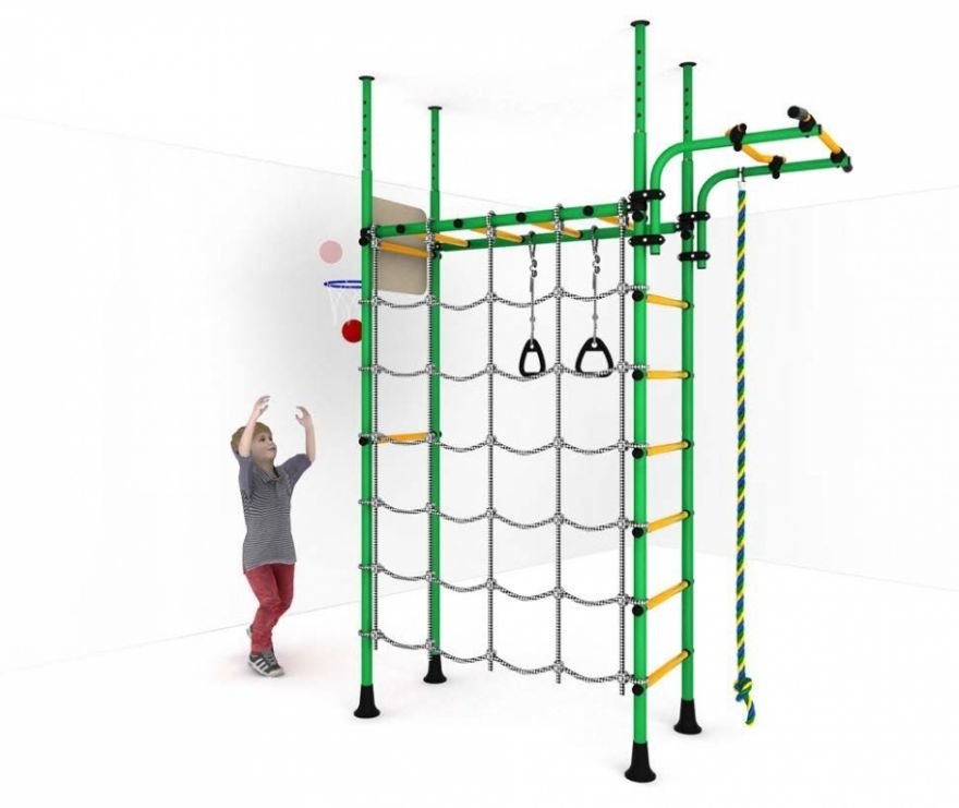 Детский спортивный комплекс ДСКМ "Карусель R4" (ДСКМ-4-7.06.Г1.490.05-66) зелёно/жёлтый