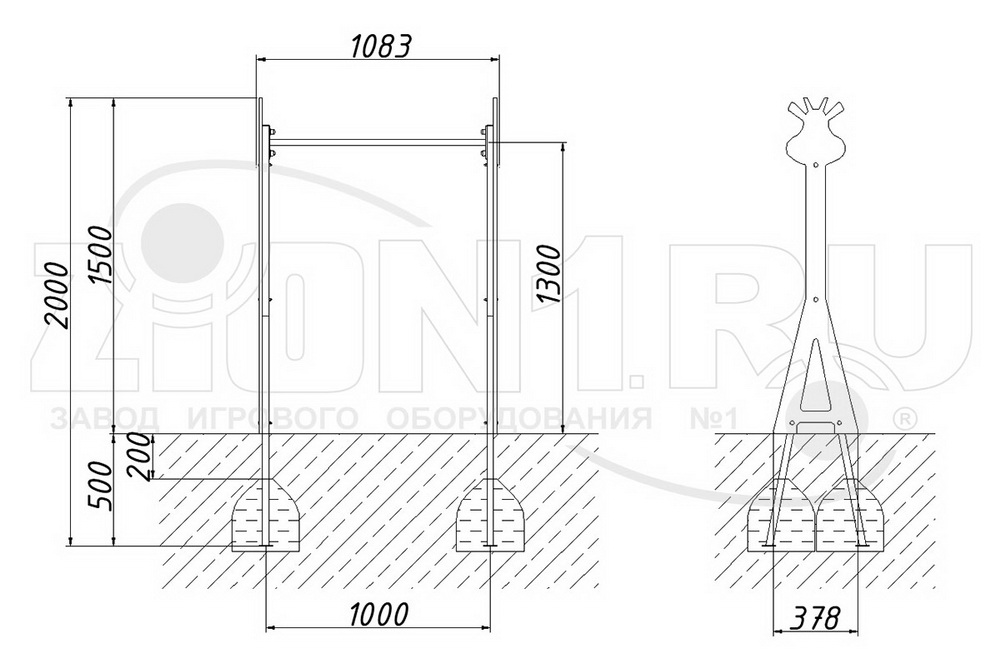 Турник детский ZION Жираф (СЭ075)