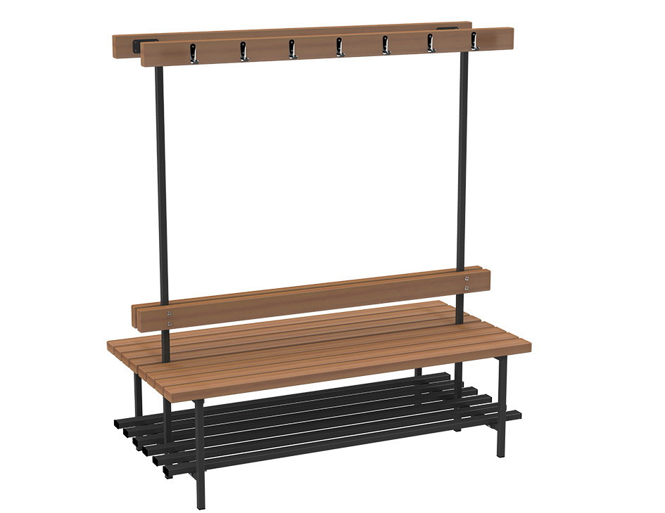 Скамья для раздевалок с вешалкой (двусторонняя) 1,5 м