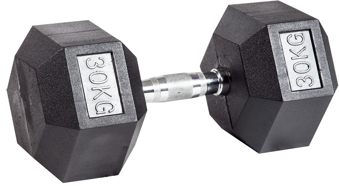 Гантель гексагональная обрезиненная 30 кг
