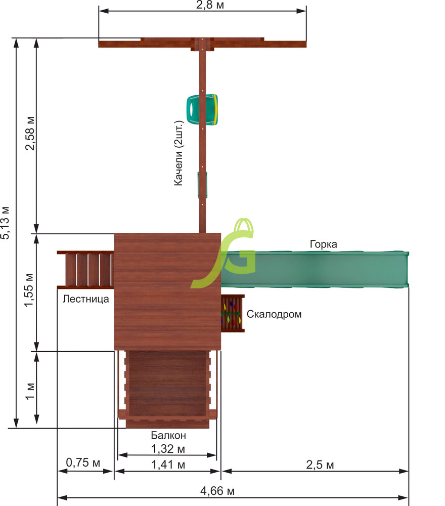 Детская площадка IgraGrad "Панда Фани с балконом"