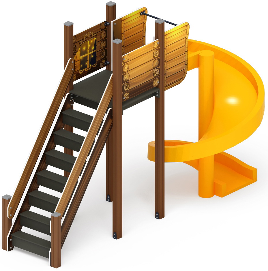 ВИНТОВАЯ (Эко) горка (H=2000) ИО 43.01.01-02