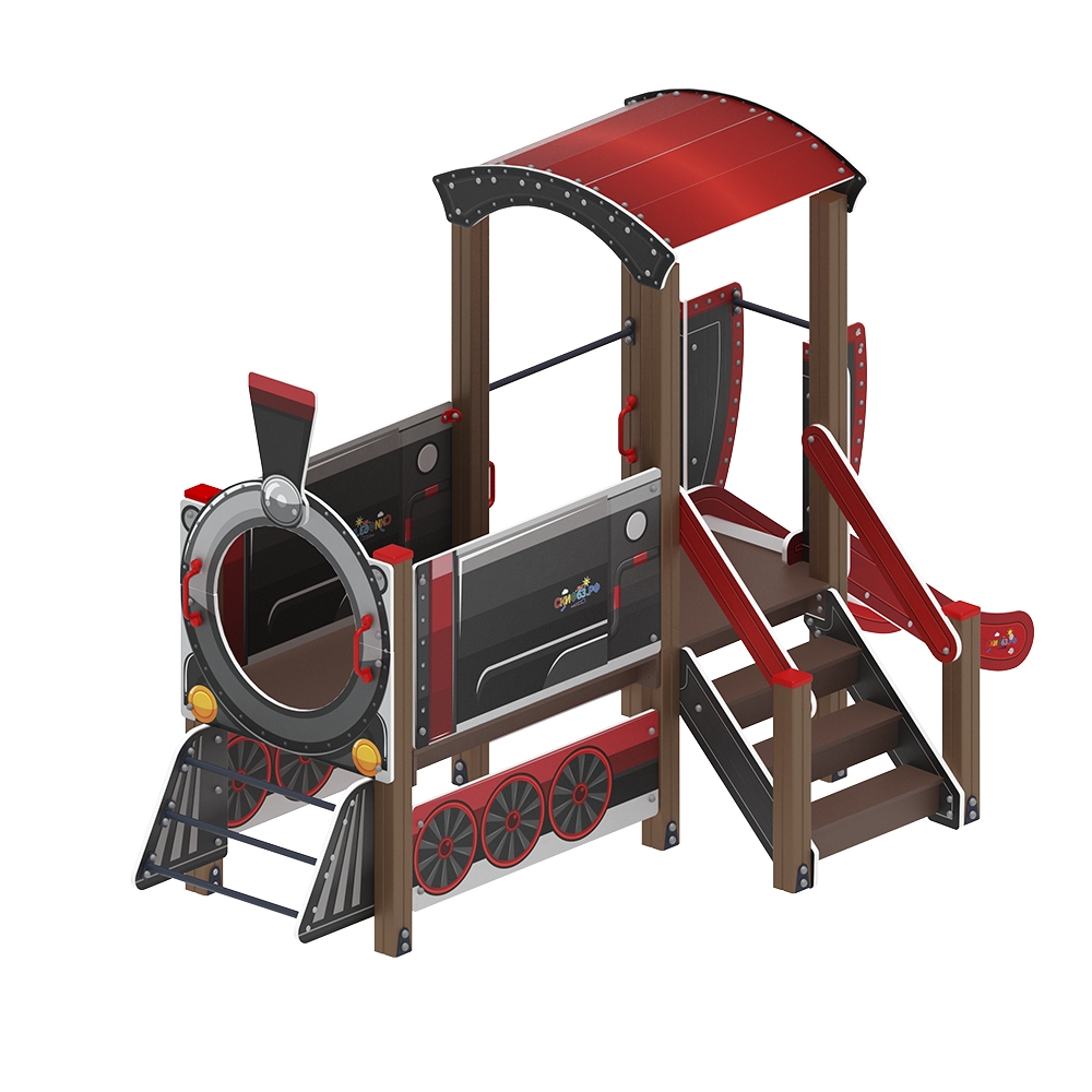 ПАРОВОЗИК (черный) детский игровой комплекс ДИК 1.03.5.01-02 (H=750)