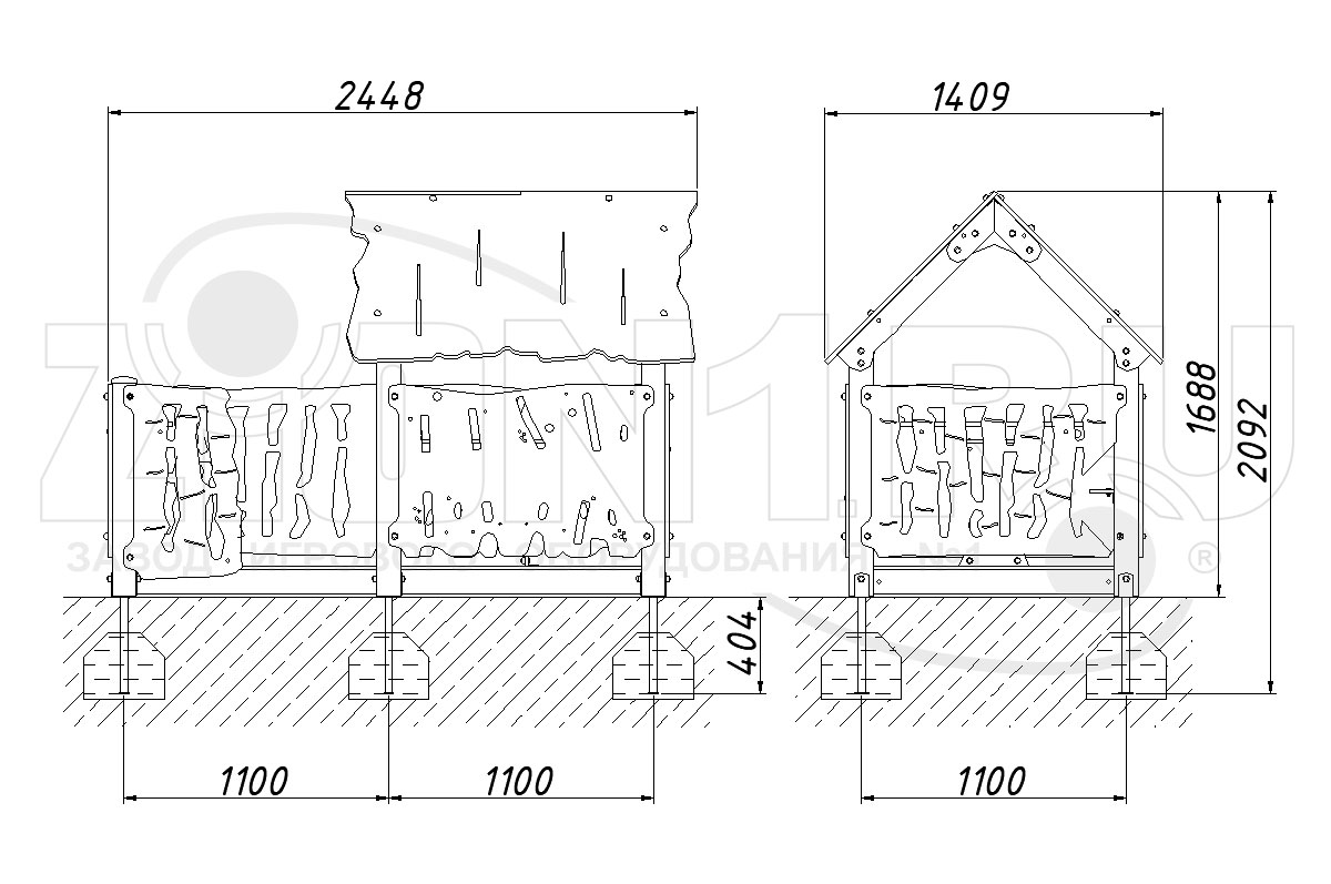 Домик ZION Хижина с оградой (ИМ115)