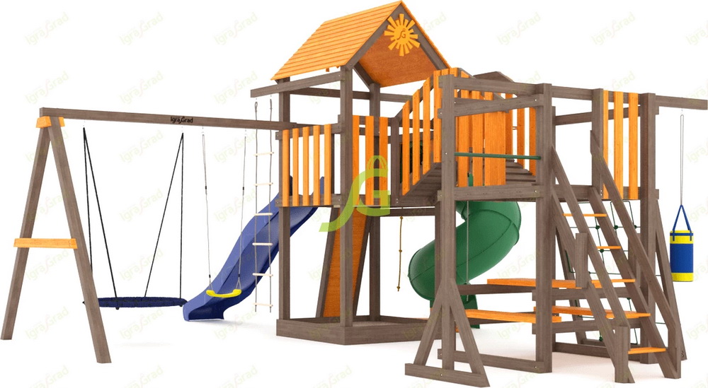 Детская площадка IgraGrad Панда Фани Мостик с трубой