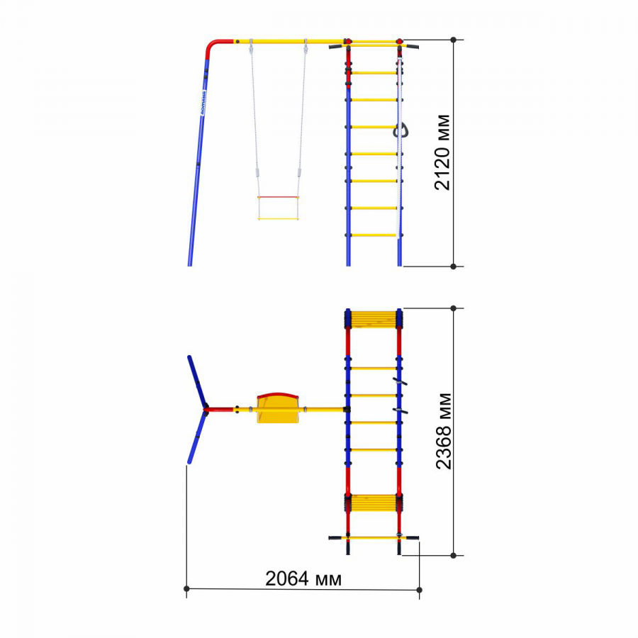Спортивно-игровой комплекс Дачник Веселая лужайка СК 3.3.19.02-01