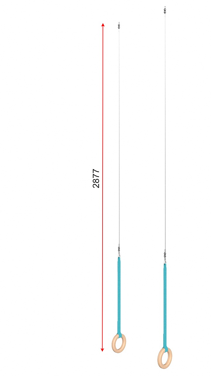 Кольца гимнастические d=180 мм с тросом (04.402.6, 04.402.5, 04.402.4)