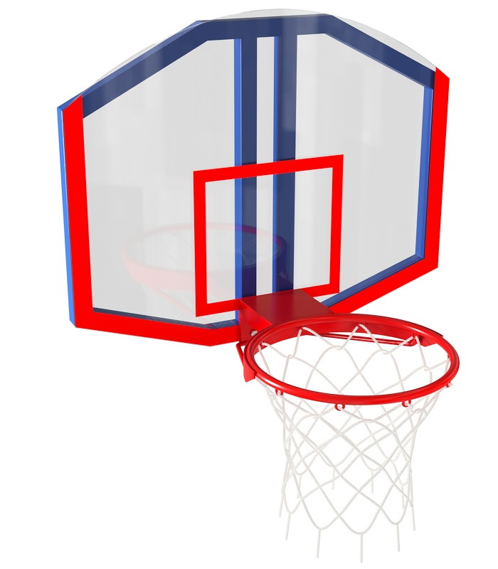 Стритбольный щит из оргстекла с кольцом (на выбор)