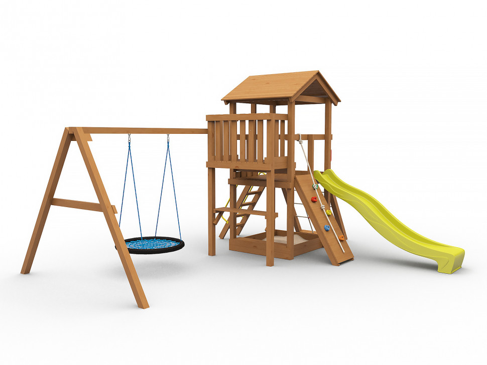 Детская игровая площадка Барни с гнездом (окрашенная)