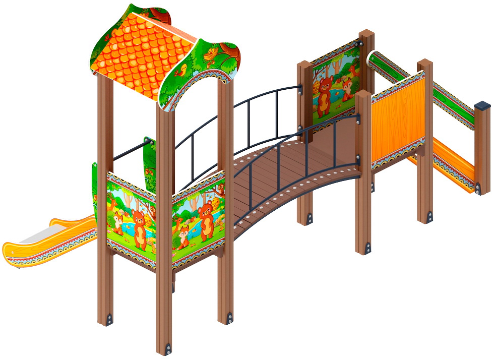 ПОЛЯНКА детский игровой комплекс ДИК 1.16.03-01 (H=750)