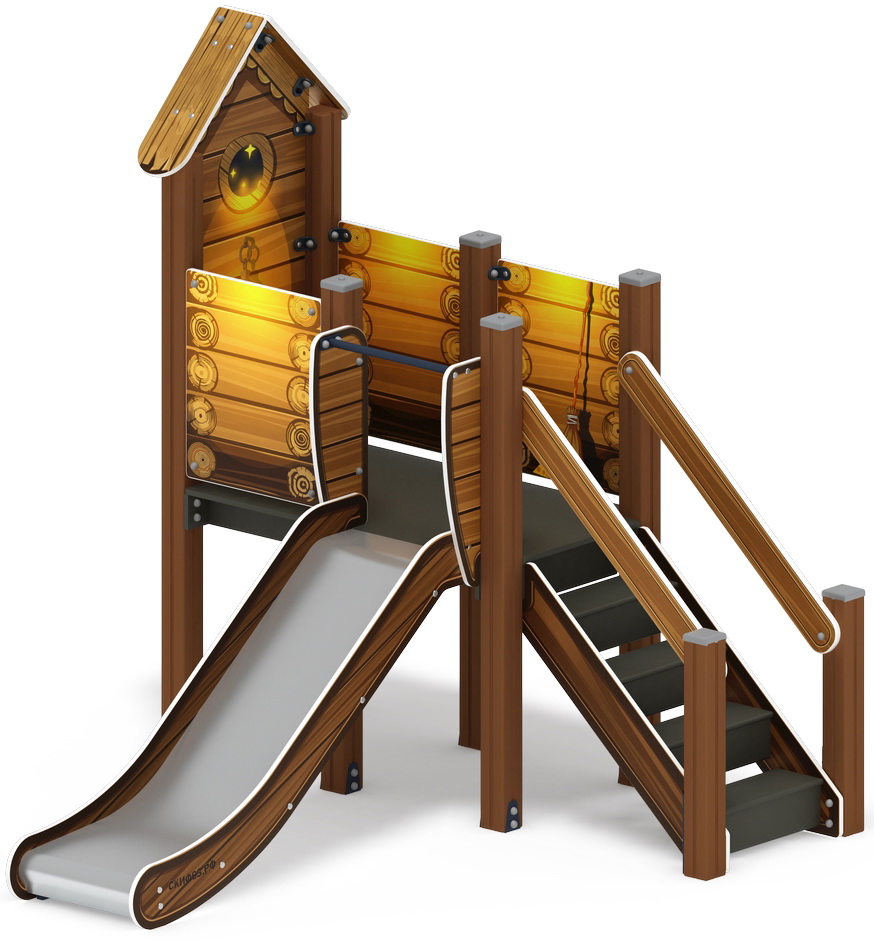 Горка с Домиком (Эко) (H=900) ИО 41.01.05-02