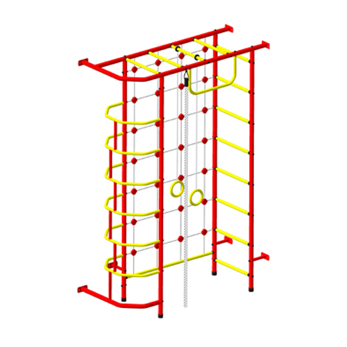 Детская шведская стенка Пионер 9 красно/жёлтый