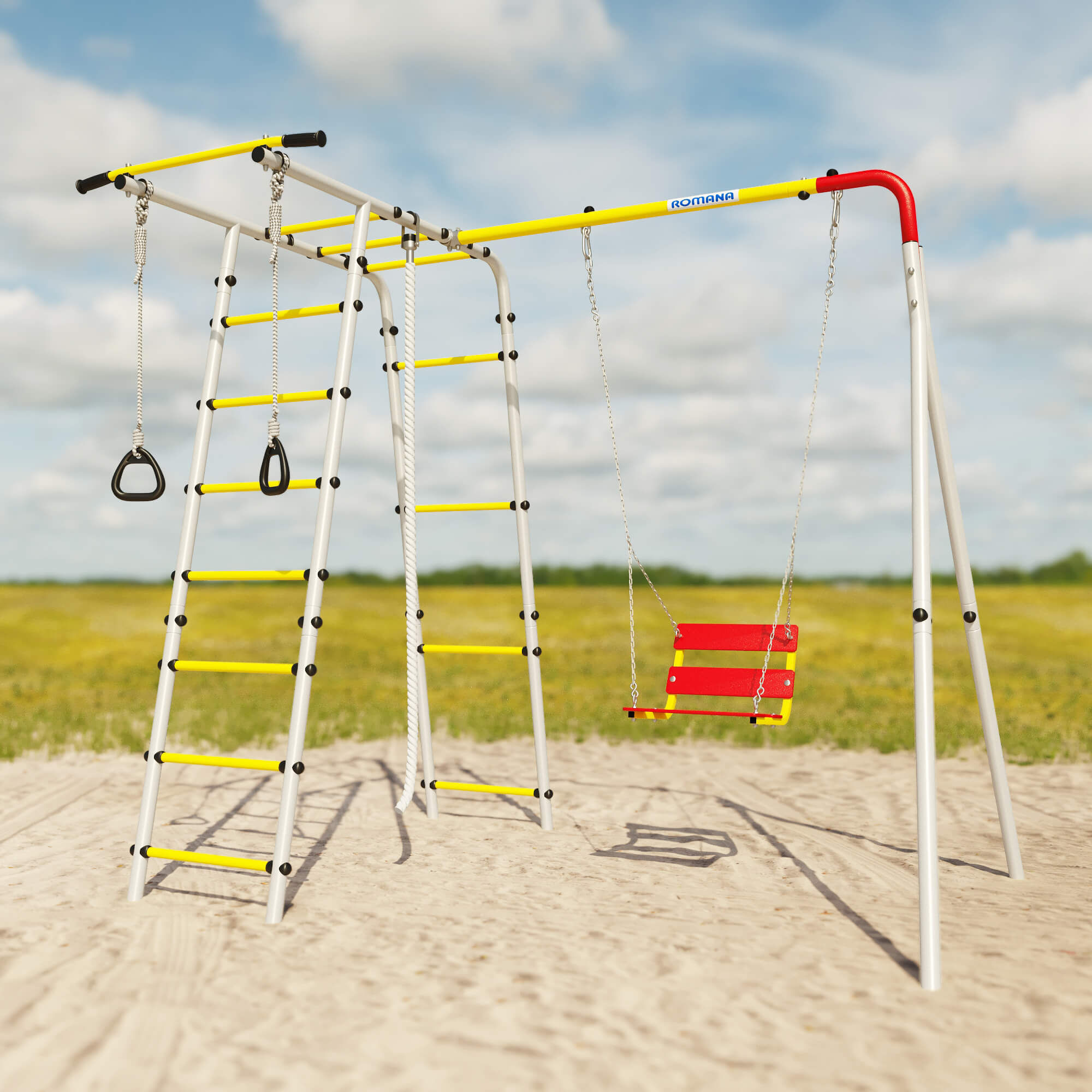 Детский спортивный комплекс для дачи ЛЕСНАЯ ПОЛЯНА-3 Romana 103.26.05 (цепные качели)