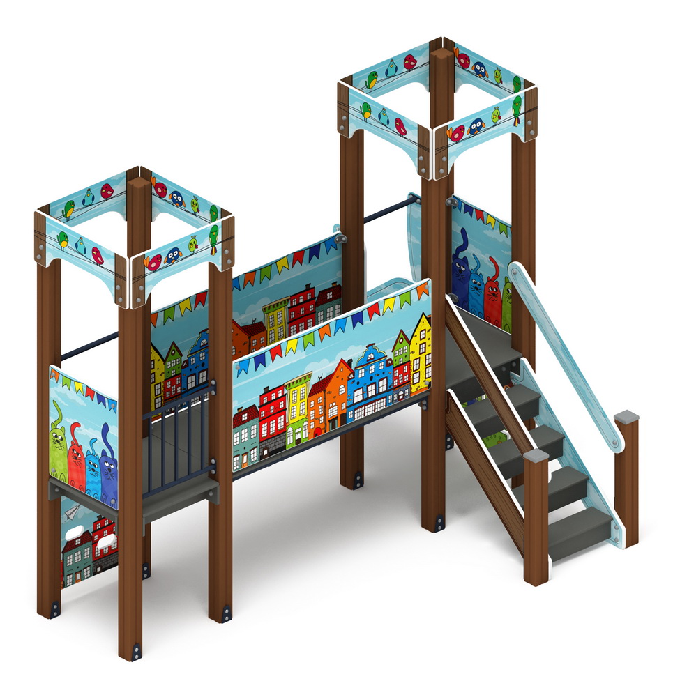 КОРОЛЕВСТВО (коты) детский игровой комплекс ДИК 1.15.06-11 (H=900)