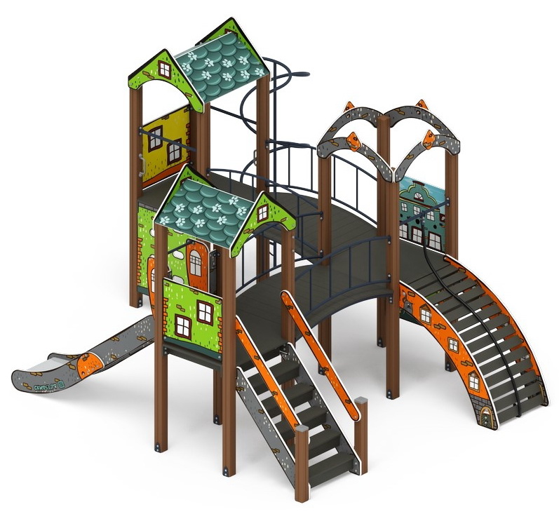 ГОРОДОК (Город) детский игровой комплекс ДИК 2.01.3.03-01 (H=1200)