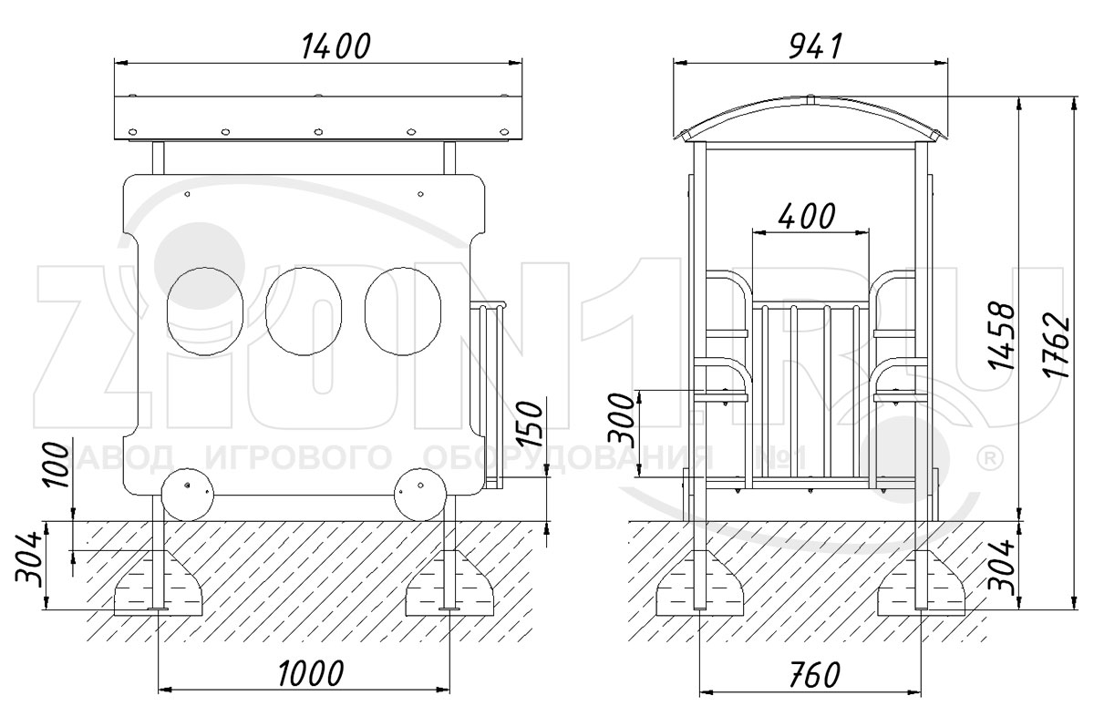 Игровой макет ZION Вагон, разные цвета