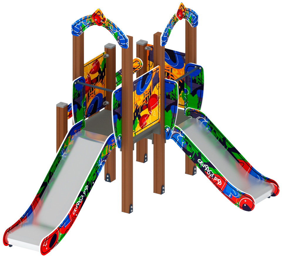 КАРАПУЗ (Граффити) детский игровой комплекс ДИК 1.001.07-03 (Н=750 H=900)