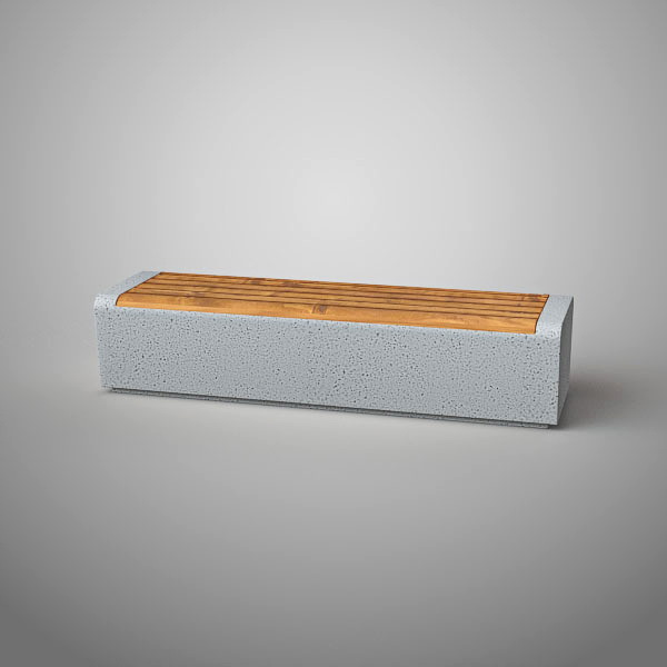 Скамья ОНДА с бетонным основанием без спинки С-66-200